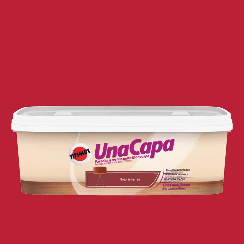 Pintura color una capa rojo intenso 2,5l