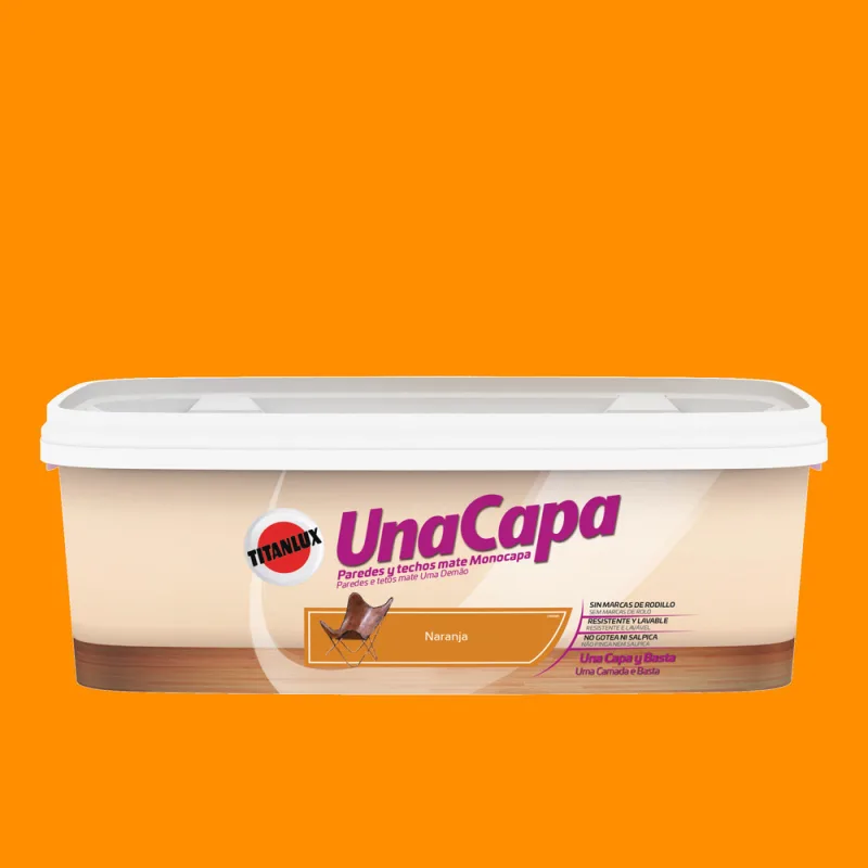 Pintura color una capa naranja 2,5l