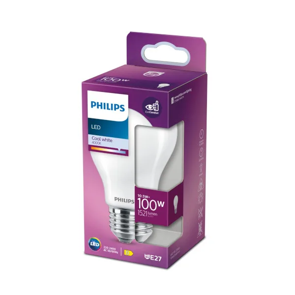 Bombilla led e27 10,5 w luz neutra philips