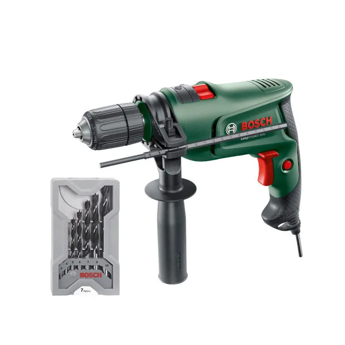 Taladro percutor 600 w bosch + pack 7 brocas