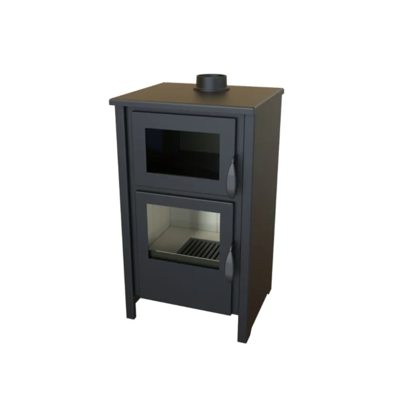 Estufa de leña luna con horno 7kw vertex