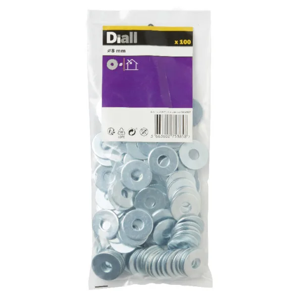 Arandela ancha m8 diall 100 uds