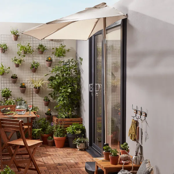 Parasol de pie carambole ø 2,25x2,16 m beige goodhome