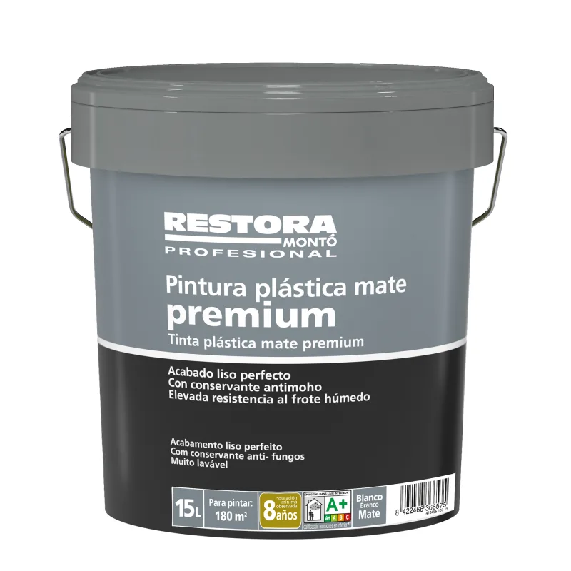 Pintura plástica blanco mate 15 l restora premium