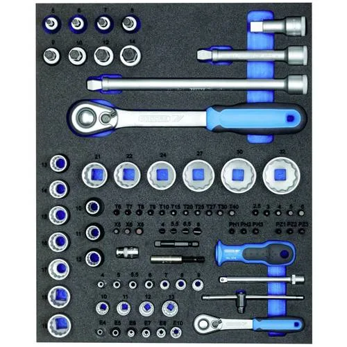 Gedore ts ct2-d19-d20 assortiment de clés à douilles 1/4+1/2 dans