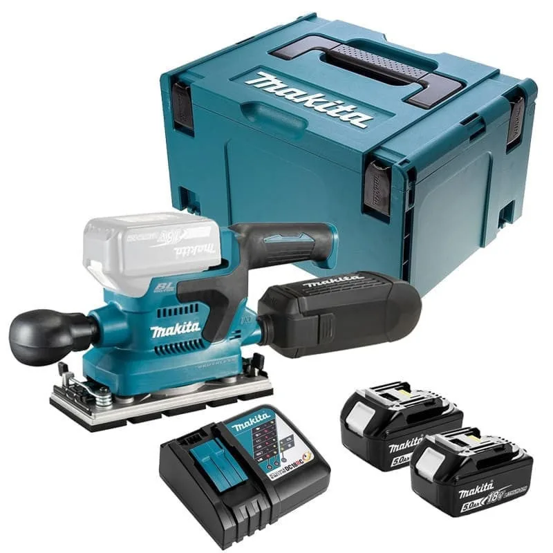 Makita dbo380rtj - lijadora orbital bl 18v lxt 93x185mm 5ah 2 bat. makpac