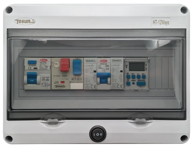 Cuadro eléctrico piscina contactor motor clorador solo motor (9-14a)