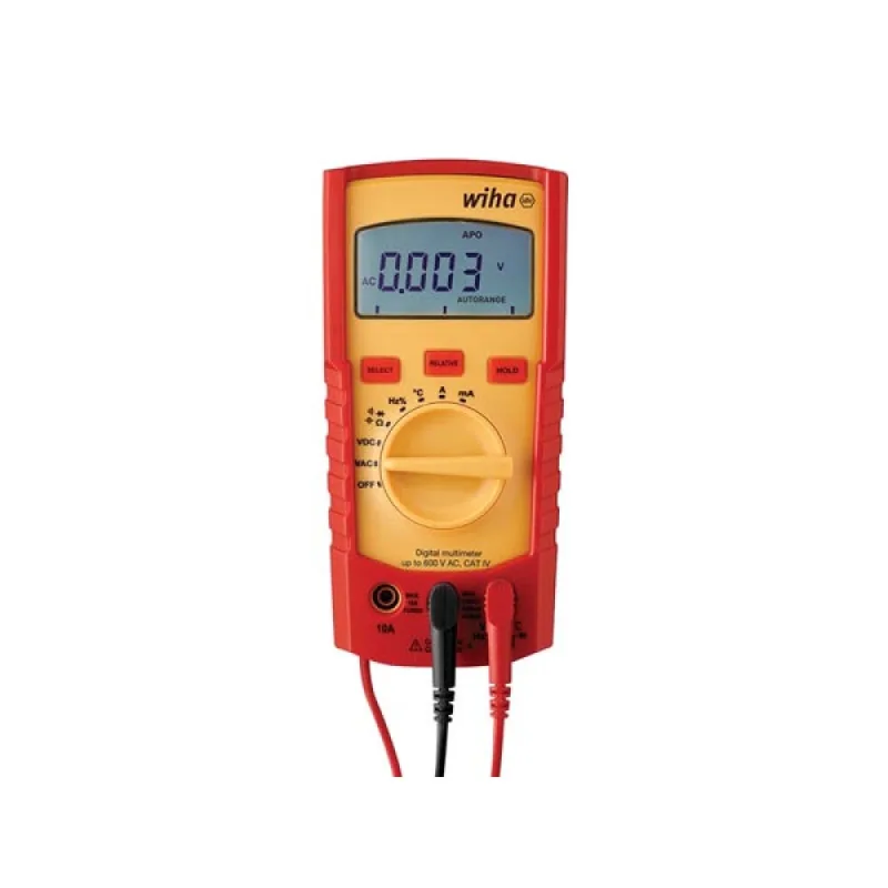 Wiha multimètre numérique jusqu'à 600&nbsp;vca - cat&nbsp;iv (45218)