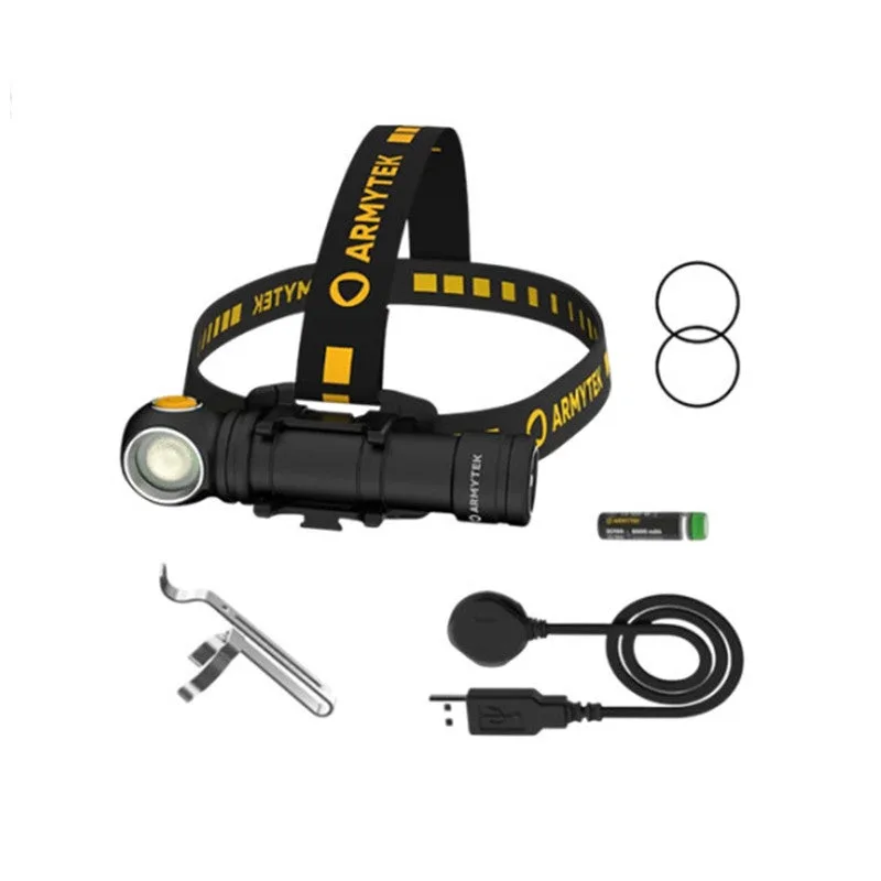 Torcia frontale led armytek nuovo wizard c2 pro max bianco freddo 4000 lumen ricaricabile usb + batteria 21700 li-ion 5000mah