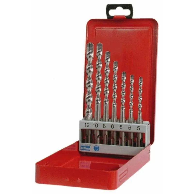 Juego de 7 brocas de 3 labios para martillo sds-plus (ø 5-6-8 x 110 mm + ø 6-8-10-12 x 160 mm) ruko 213246