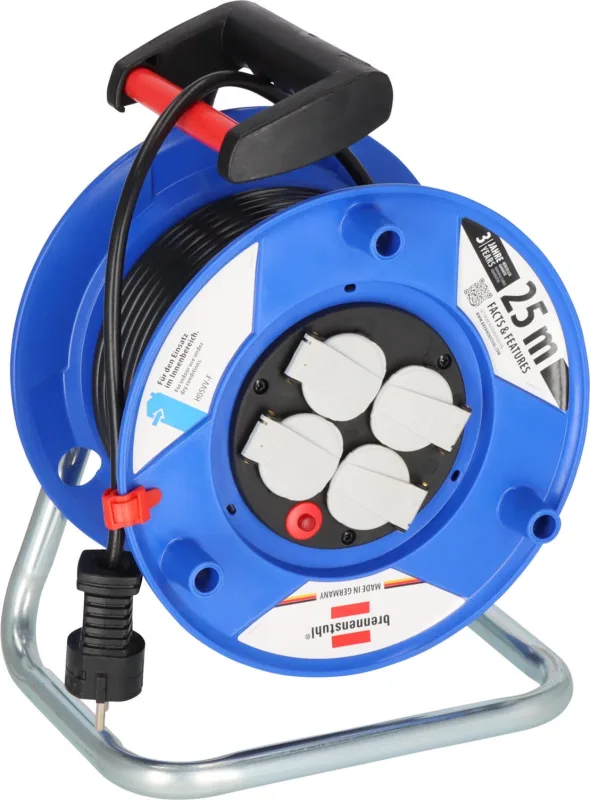 Enrollacables 25m 4 tomas h05vv-f 3*1.5 brennenstuhl