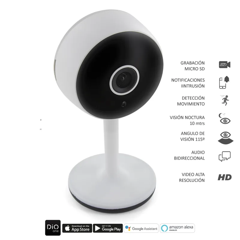 Cámara de vigilancia fija de interior chacon blanca de 1080p