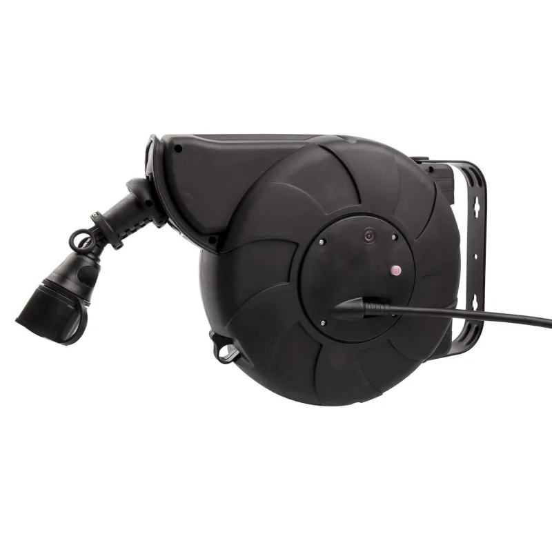 Ledkia carrete de cable rebobinado automático 11m + 2m ip44 para pared negro