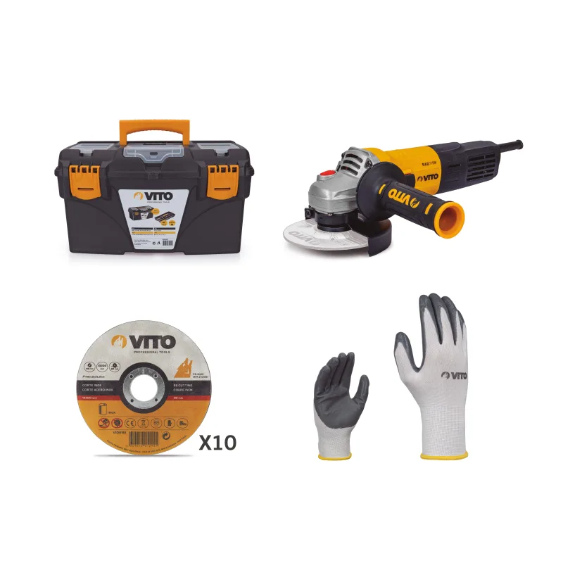 Amoladora vito 710w/115mm+ regalo caja de herramientas