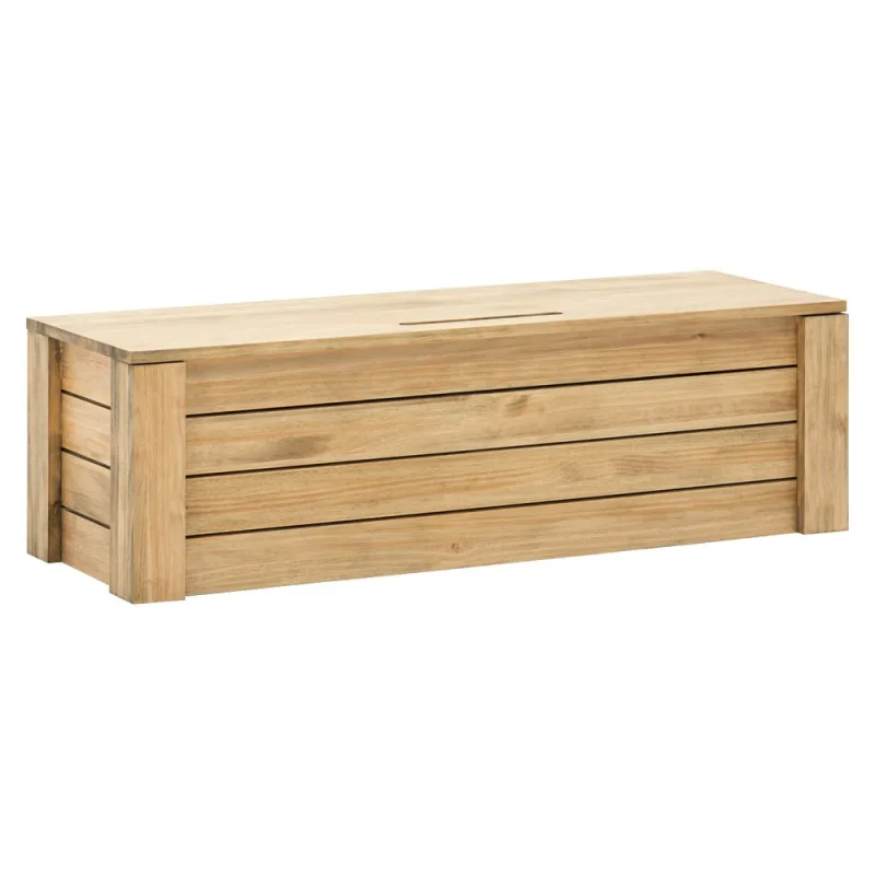 Baúl pie de cama eco 40x120x37cm con tapa madera maciza de pino acabado vintage