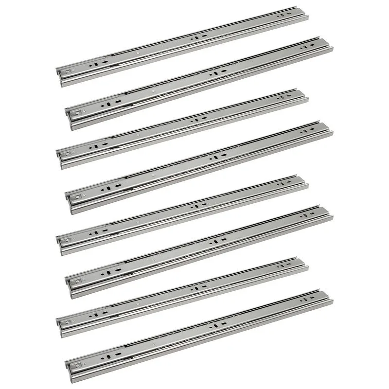 Deslizadores de cajón 45 mm deslizamiento de servicio pesado de extensión completa deslizador de rodamiento de bolas estrecho 550 mm 8 piezas