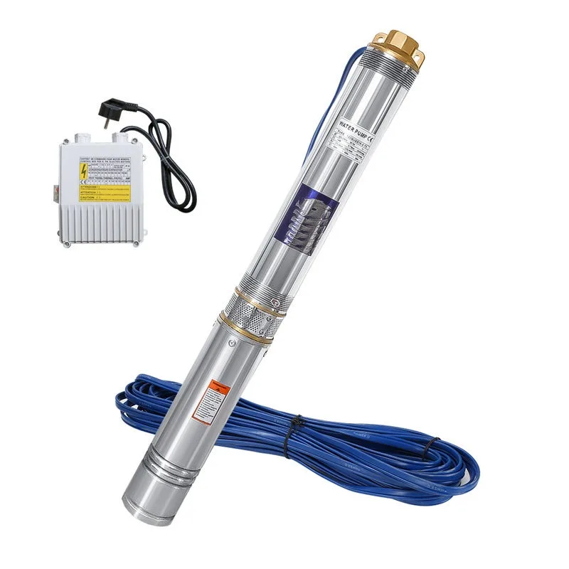 Bomba de pozo profundo 370w sumergible 4000 l/h bomba de agua sumergible para pozo profundo o sondeo plata