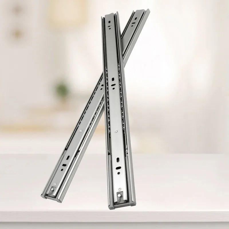 Correderas para cajón corredera con rodamiento de bolas de cierre automático 45 mm extensión completa correderas para cajón de 400 mm 6 uds.