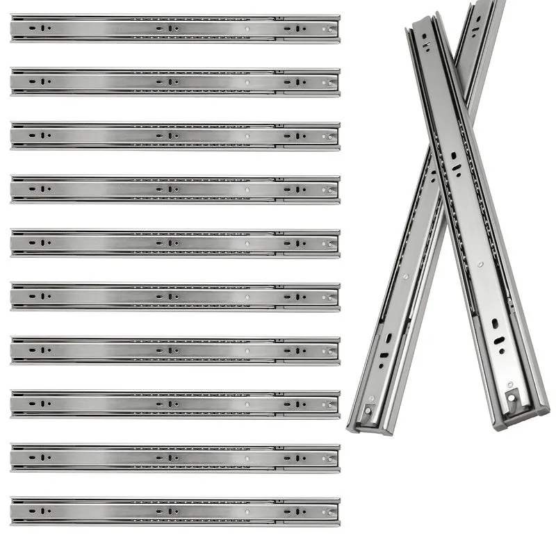 Correderas de cajón 45 mm extensión completa corredera de alta resistencia corredera de rodamiento de bolas estrecha 550 mm 10 piezas