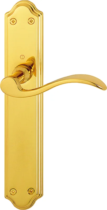 Manilla con placa para puerta malaga de latón, dorado
