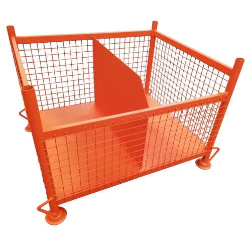 Cesta de almacenamiento de malla con separador pintado de naranja repamine