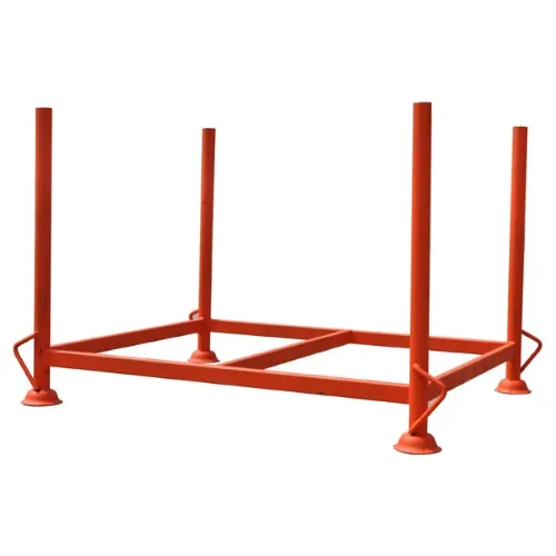 Cesta de almacenamiento pintada de naranja para puntales, tablones o andamios repamina