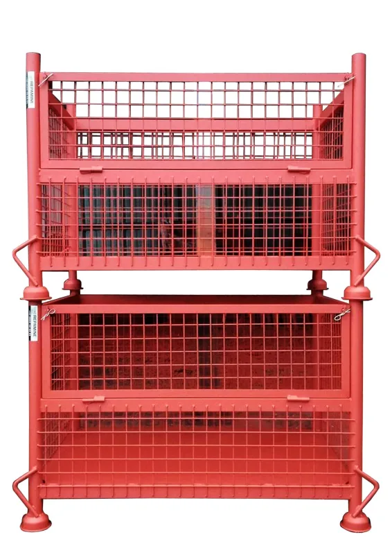 Cesta de almacenaje de alambre pintada de naranja repamine con trampilla