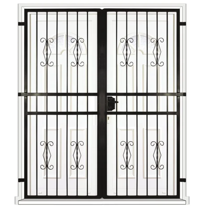 Grid de puerta rústica -2 hojas para la caja h = 190 cm x l = 120 cm (lado de la tabla)