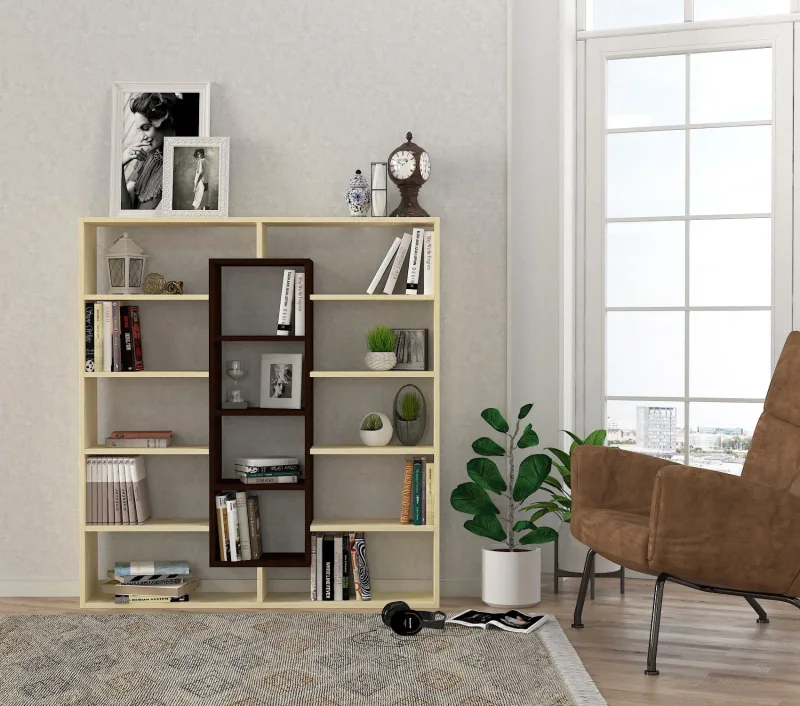 Librería ample abedul wengué