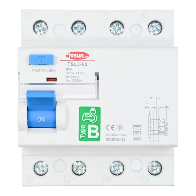 Interruptor diferencial trifásico superinmunizado tipo b 63a 30 ma