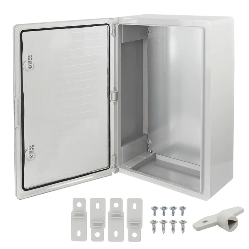 Armario de distribución con placa de montaje galvanizada, caja industrial de control vacía de abs con puerta protección ip65, tamaño 350x500x190