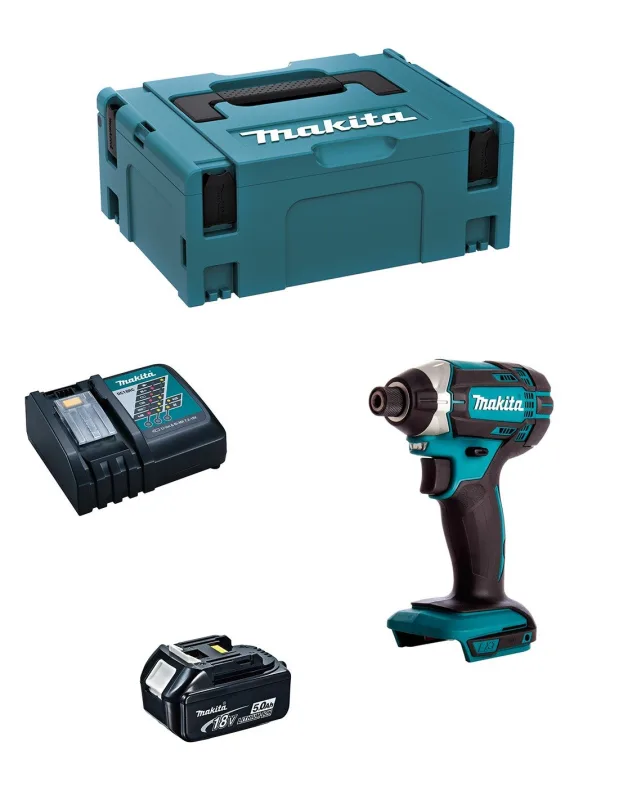 Atornillador de impacto makita dtd152rtj1 (1 x 5,0 ah + dc18rc + makpac 2)