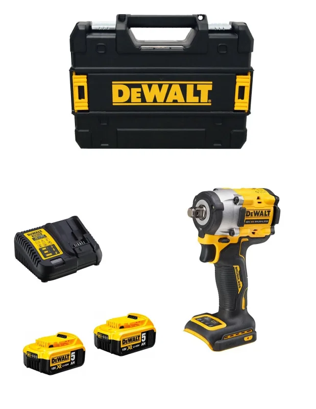 Llave de impacto dewalt dcf921p2t (2 x 5,0 ah + dcb115 + tstak ii)