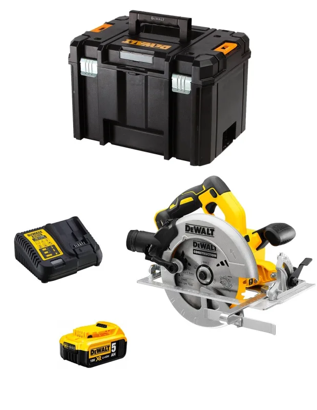 Sierra circular dewalt dcs570p1t (1 x 5,0 ah + dcb115 + tstak vi)