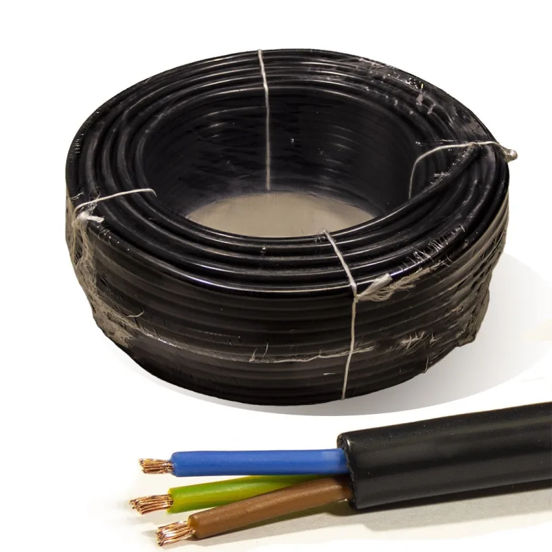 Cable electrico rollo 100 mtrs negro. manguera 3x1,5 mm² flexible pvc rv-k 0,6/1kv
