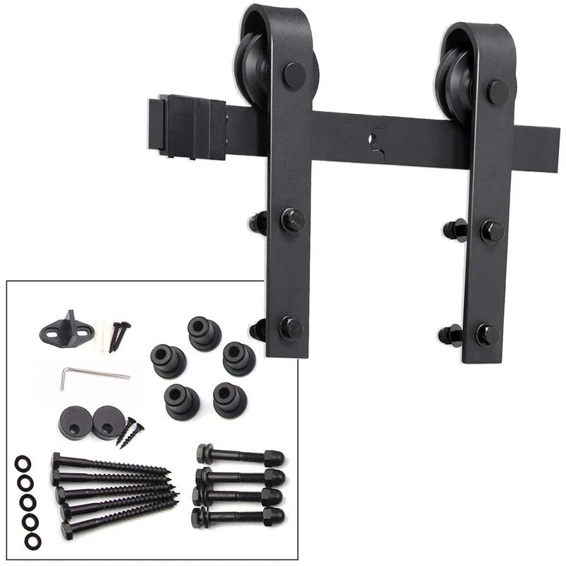 Schiebetürsystem montageset laufschiene holztür schiebetürbeschlag 183/200cm