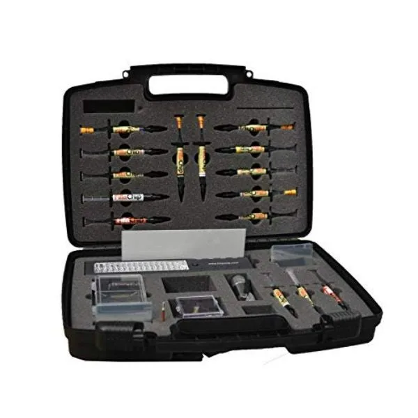 Kit profesional reparador fisuras y golpes, encimeras piedra natural, maletín