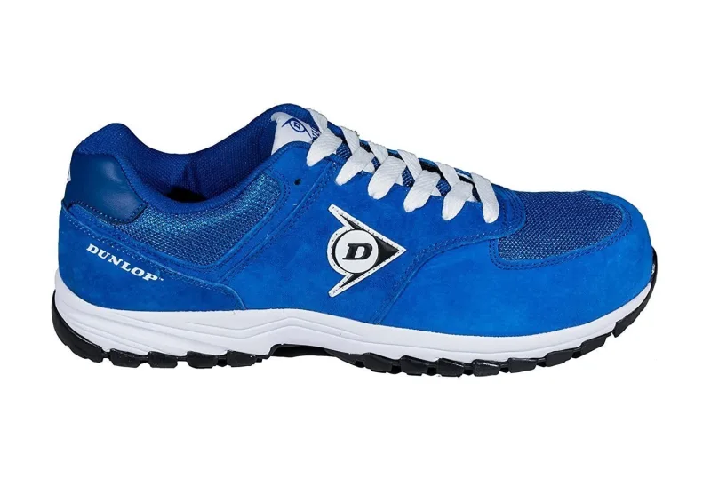 Dunlop flying arrow, calzado de seguridad | piel de ante y mesh | puntera composite | plantilla anti-perforación| color azul 48eu