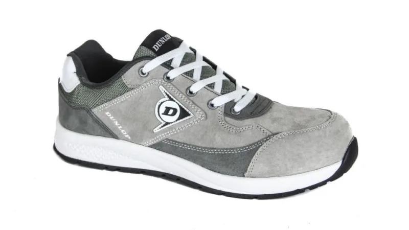 Dunlop flying luka, calzado de seguridad | piel de ante hidrorepelente | puntera composite | plantilla anti-perforación| color gris 36eu