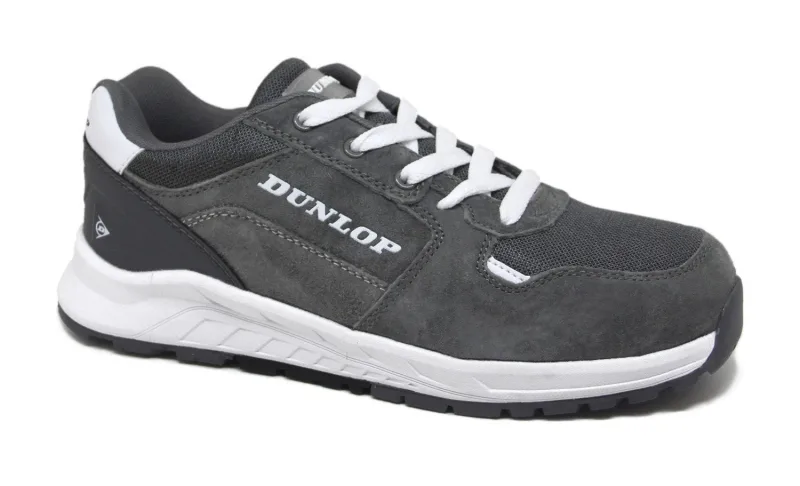 Dunlop storm, calzado de seguridad | piel de ante y mesh hidrorepelente | puntera de fibra de vidrio | plantilla anti-perforación| color gris 41eu
