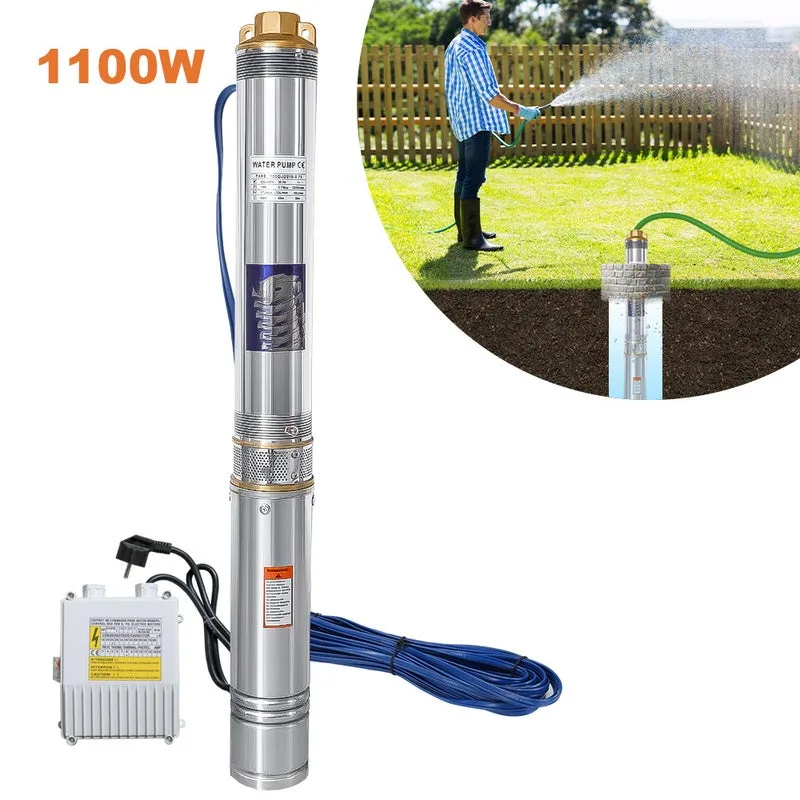 Bomba de pozo profundo 1100w sumergible 4000 l/h bomba de agua sumergible para pozo profundo o pozo