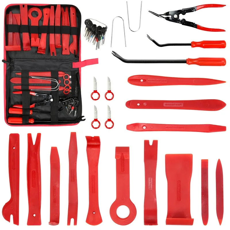 Kit de herramientas de extracción de molduras de 40 piezas, clips de remache y tiras de cables para el tablero del panel de la puerta del automóvil