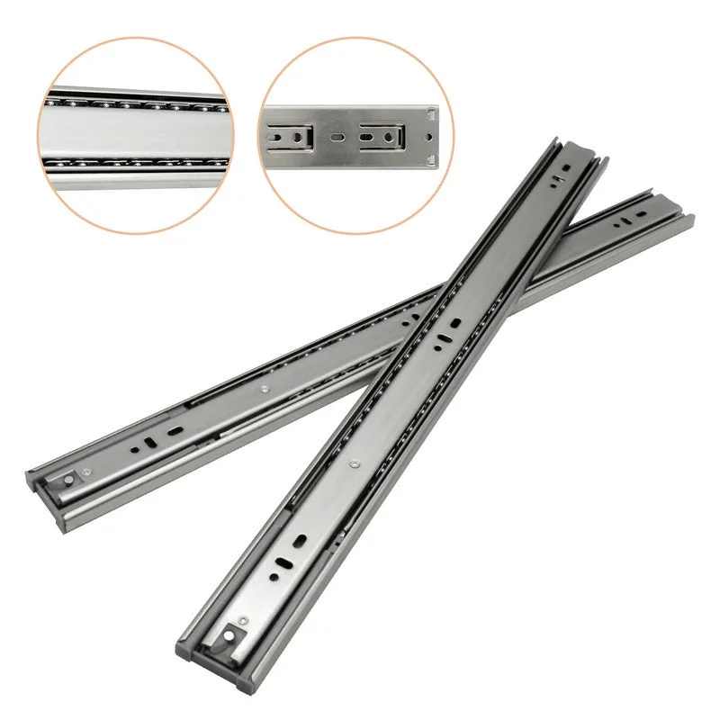 Correderas para cajones corredera de extensión completa corredera para servicio pesado corredera telescópica guía de bolas 45 mm 500 mm 6 piezas