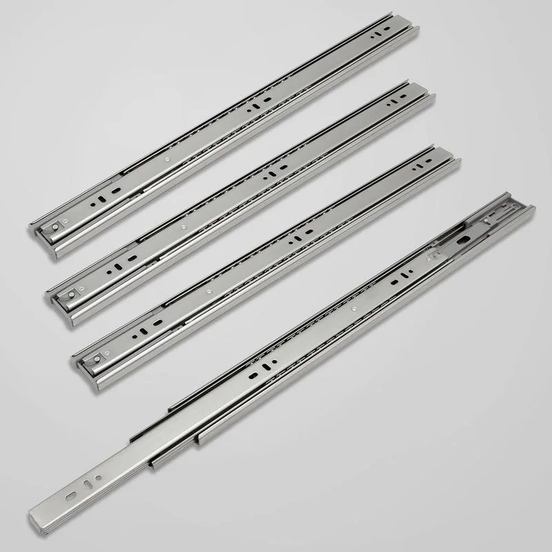 Correderas de cajón corredera de rodamiento de bolas de cierre automático 45 mm extensión completa 500 mm correderas de cajón 4 piezas