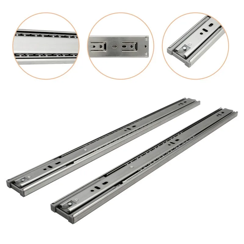 Correderas para cajones corredera de extensión completa corredera para servicio pesado corredera telescópica guía de bolas 45 mm 550 mm 6 piezas