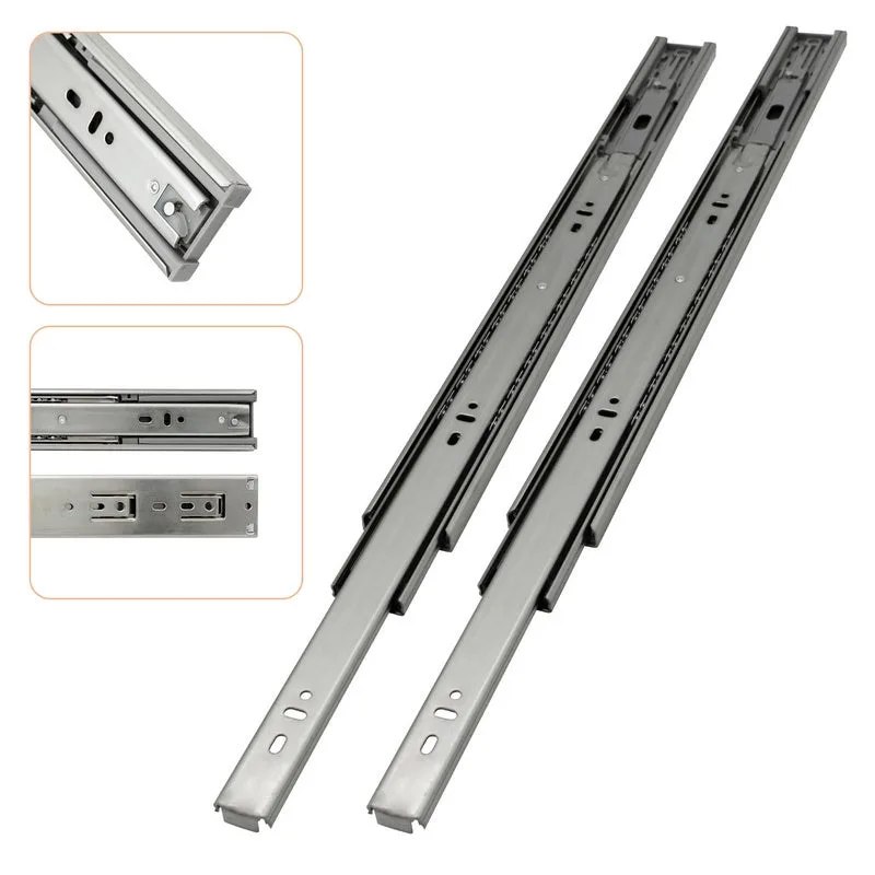 Correderas para cajones corredera de extensión completa corredera de alta resistencia corredera telescópica guía de bolas 45 mm 450 mm 6 piezas