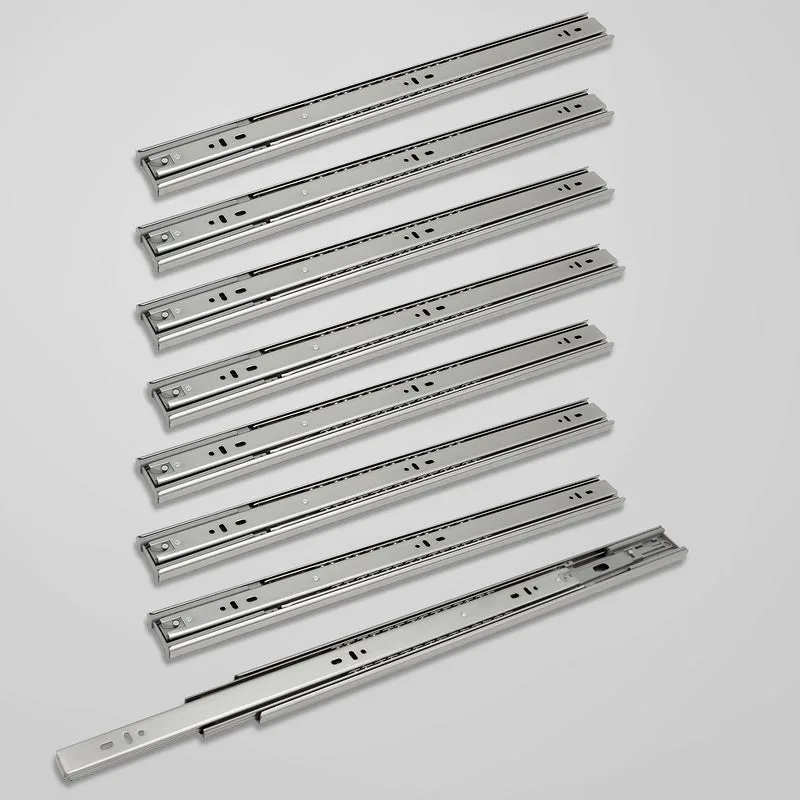 Diapositivas de cajón de 45 mm tobogán de servicio pesado tobogán de rodamiento de bolas de extensión completa tobogán estrecho de 500 mm 8 piezas