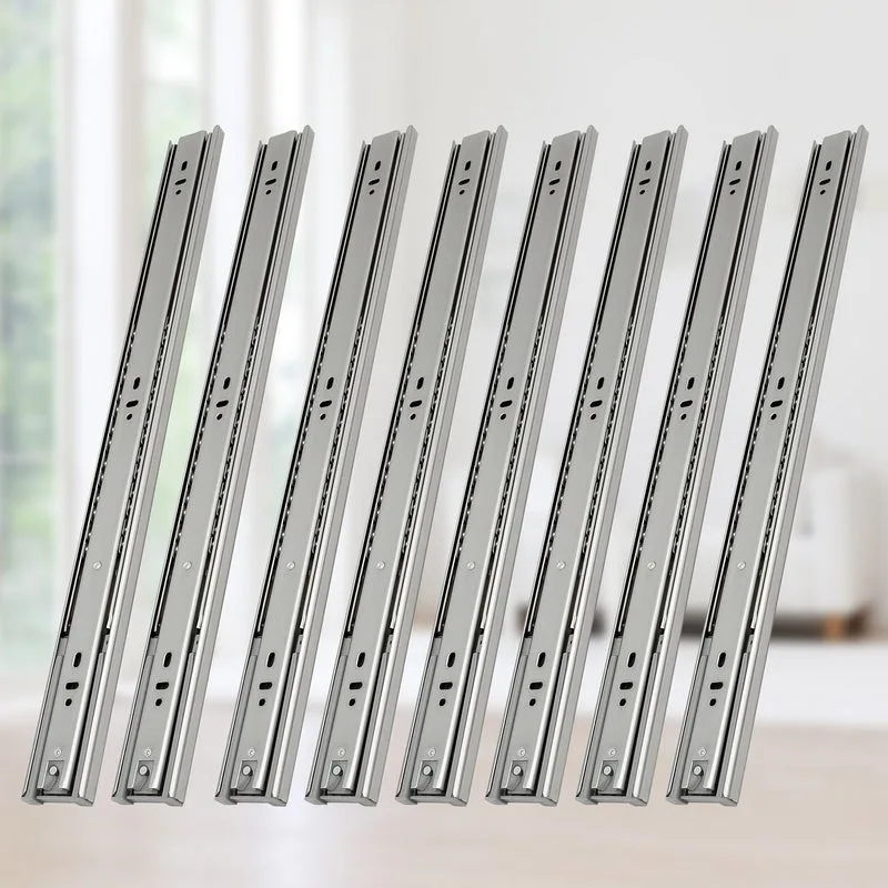 Diapositivas de cajón diapositiva de bola de cierre automático 45 mm extensión completa 400 mm diapositivas de cajón 8 piezas