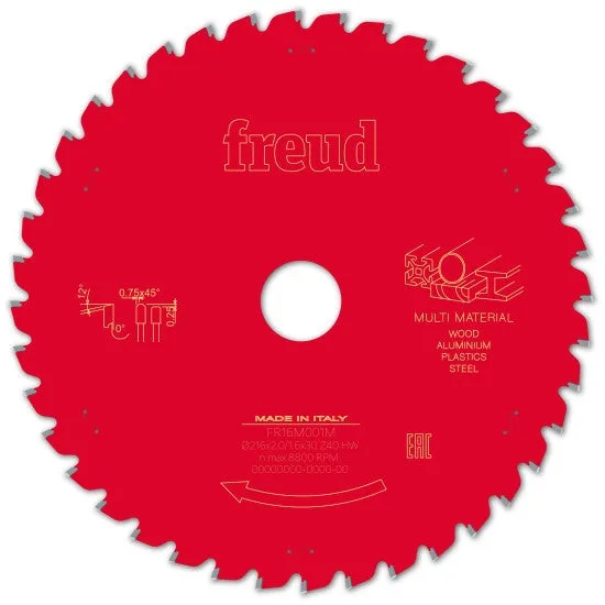Hoja para sierra circular portátil freud - ø216 2/1,6 al30 z40 tpb 0° - f03fs09887 -fr16m001m