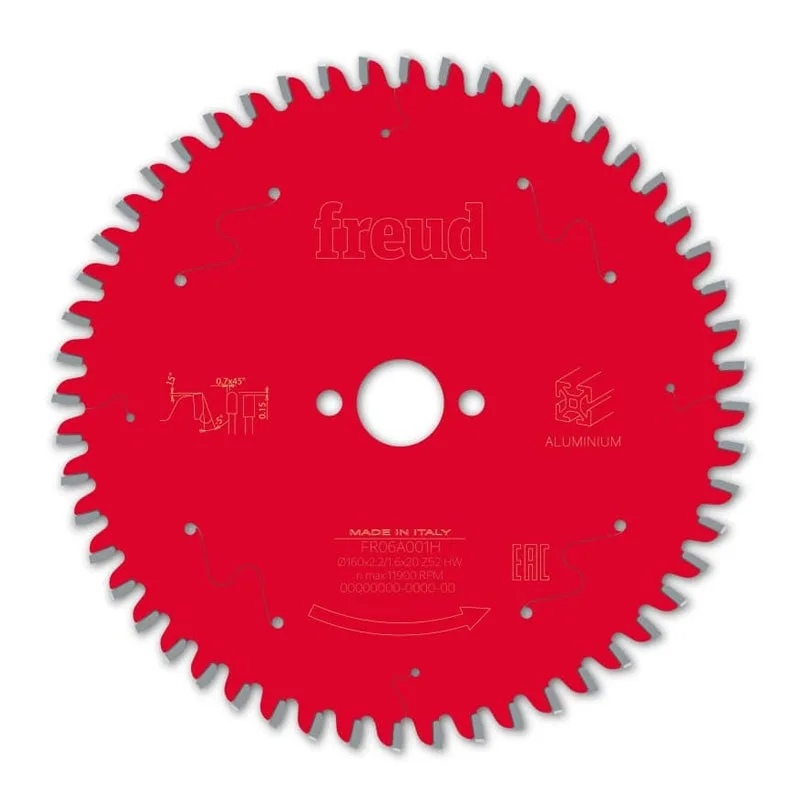 Hoja de sierra circular portátil freud con/sin cable - ø160 2,2/1,6 al20 z52 tp -5° - f03fs09808 -fr06a001h